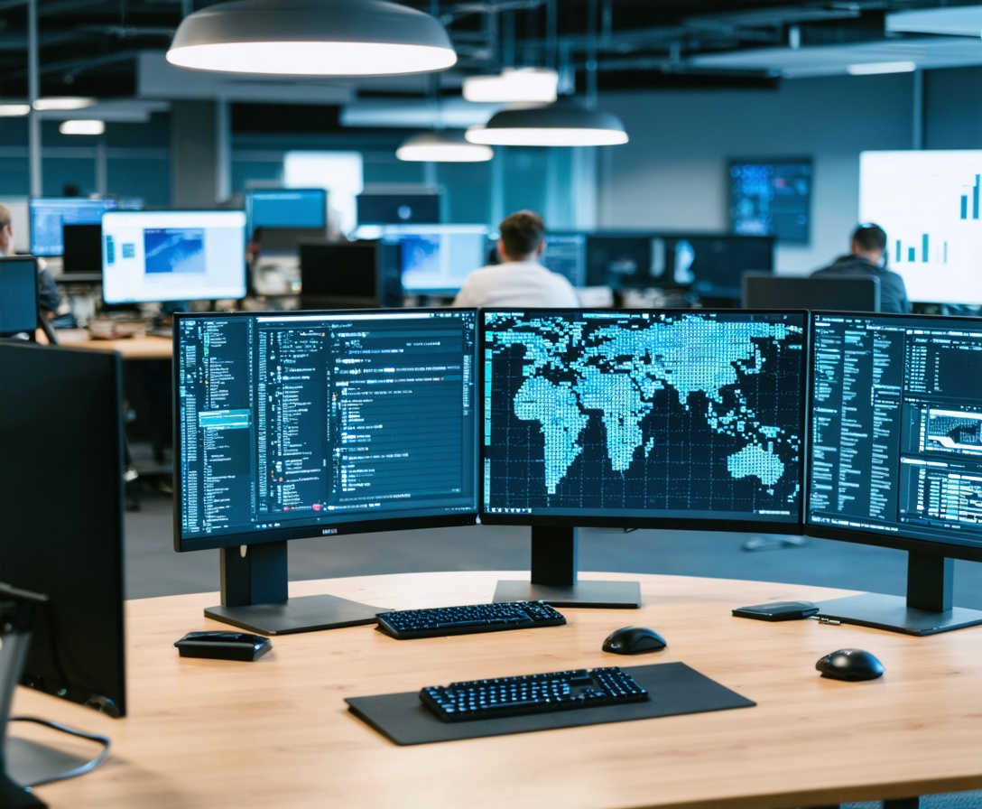 Modernes Software-Entwicklungsbüro mit Team-Kollaboration