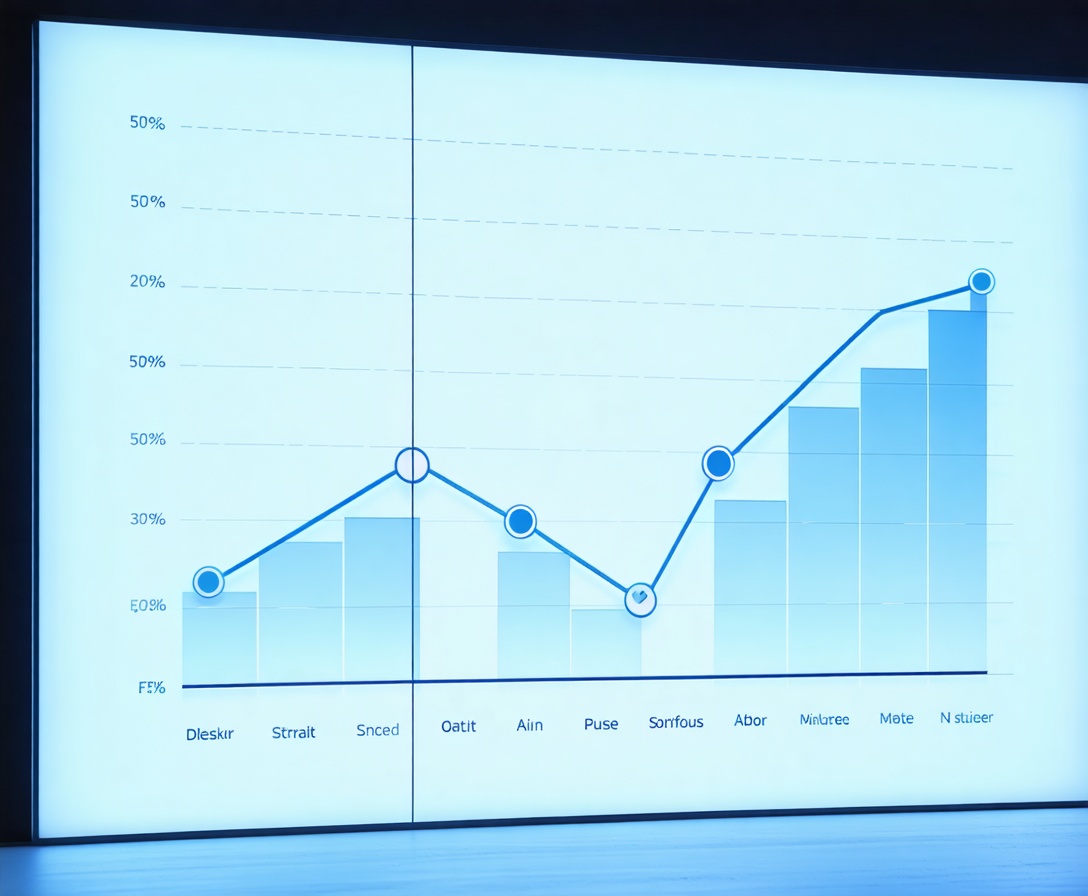 Minimalistischer Screen mit einer geschäftlichen Wachstumsgrafik