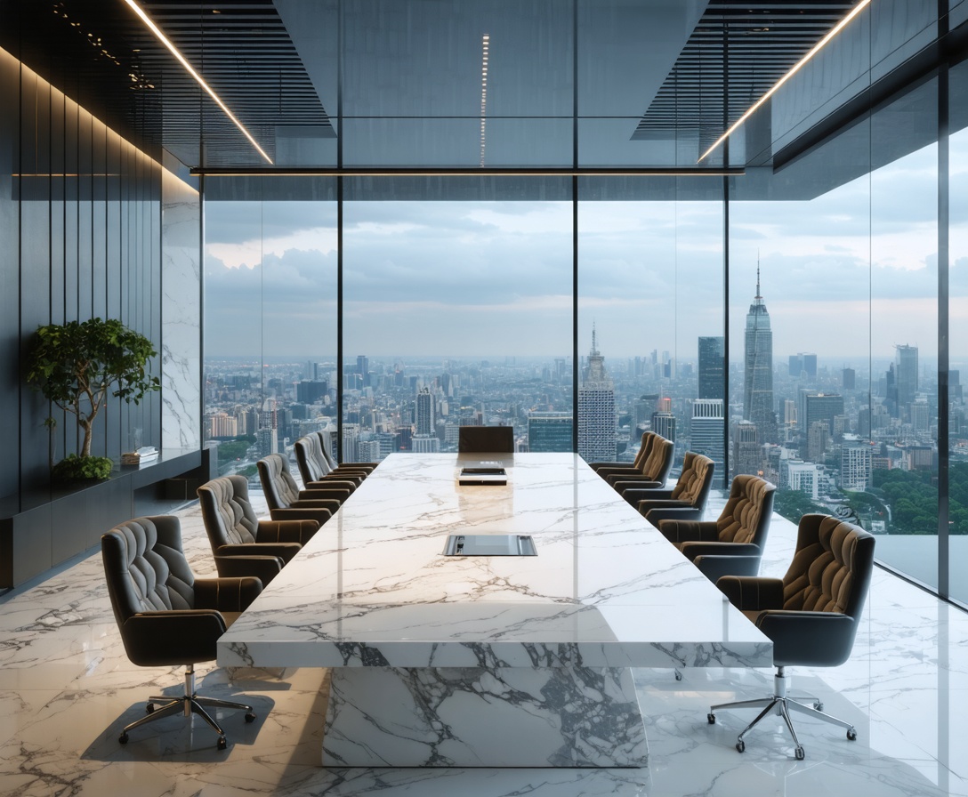 Luxuriöser, minimalistischer Konferenzraum für Strategiegespräche